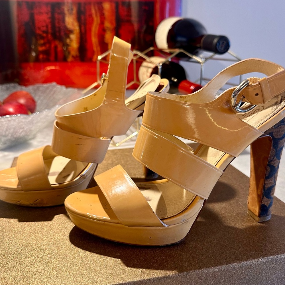 Coach Tan High Heel Sandals
